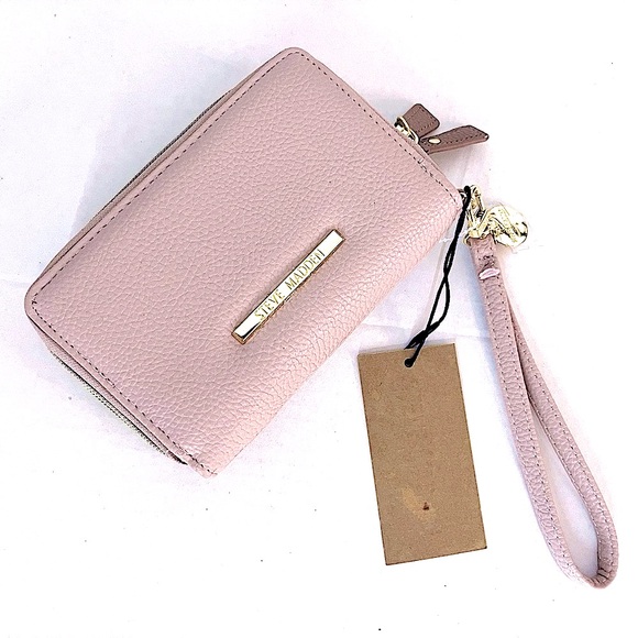 Steve Madden Handbags - NWT STEVE MADDEN Blush Pink Double Zip Wristlet Wallet Blush Pink Gold Hardware